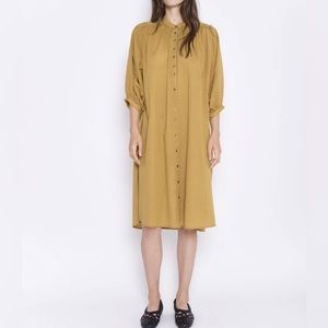 Mustard Namche Bazaar Cotton Dress (Hand Loomed)